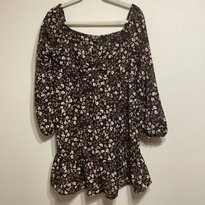 Flowered, tiered dress